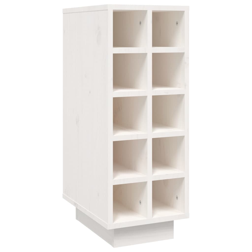 Wine Cabinet White 23x34x61 cm Solid Wood Pine