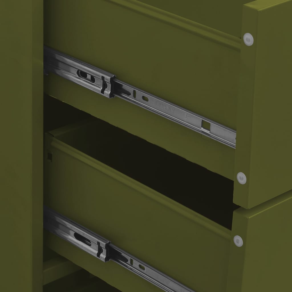 Chest of Drawers Olive Green 80x35x101.5 cm Steel