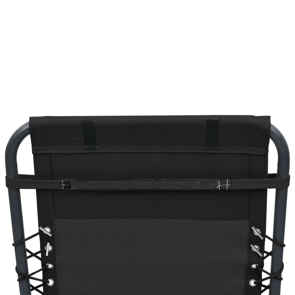 Appui-tête de chaise longue Noir 40x7,5x15 cm Textilène