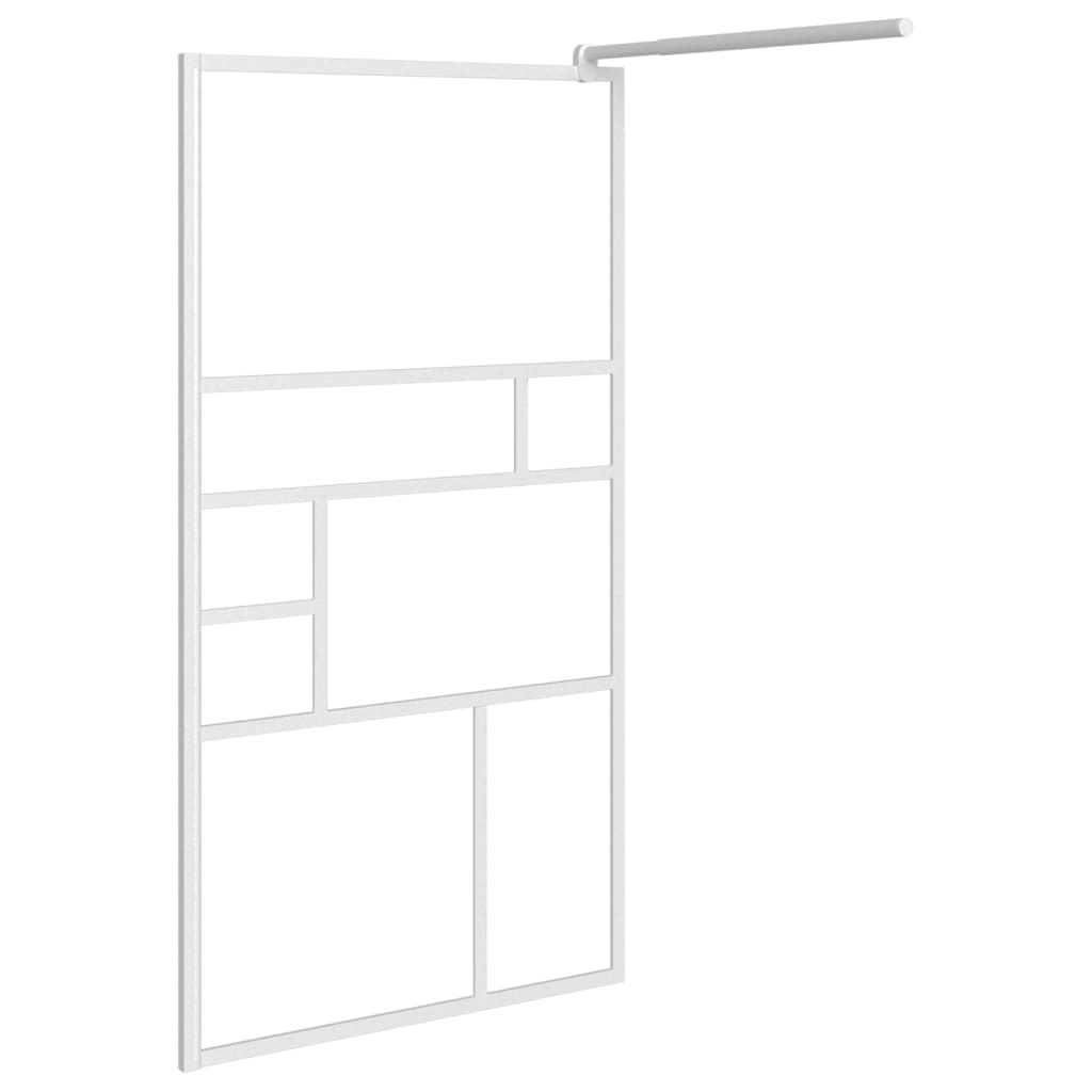 Walk-in Shower Wall 100x195 cm ESG Glass White