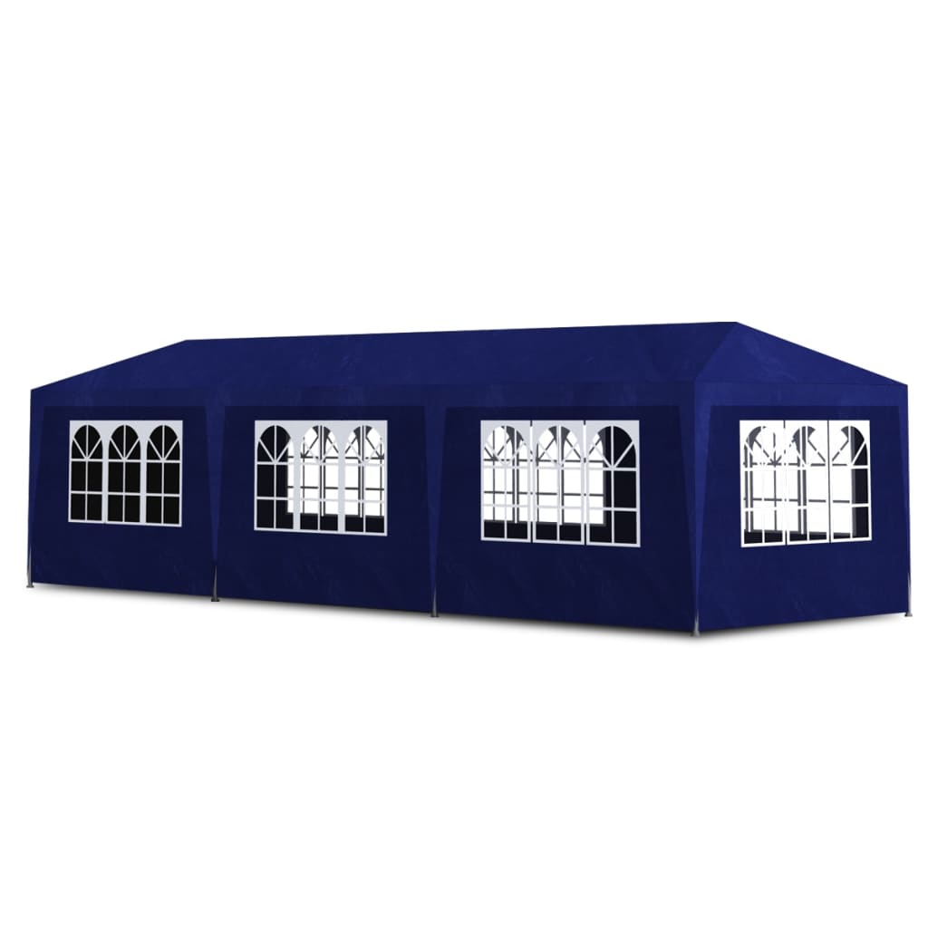 Blue Party Tent with 8 Walls 3 x 9 m