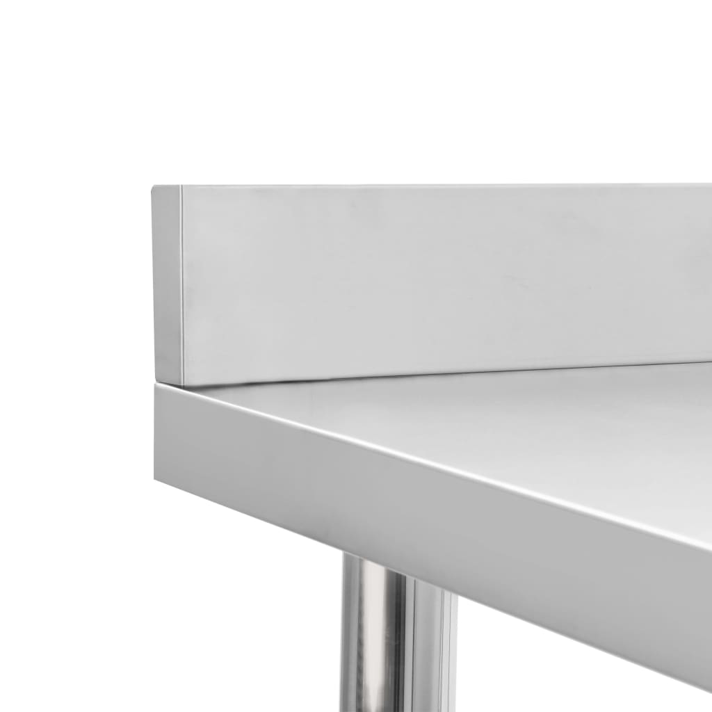 Kitchen Work Table with Backsplash 60x60x93 cm Stainless Steel