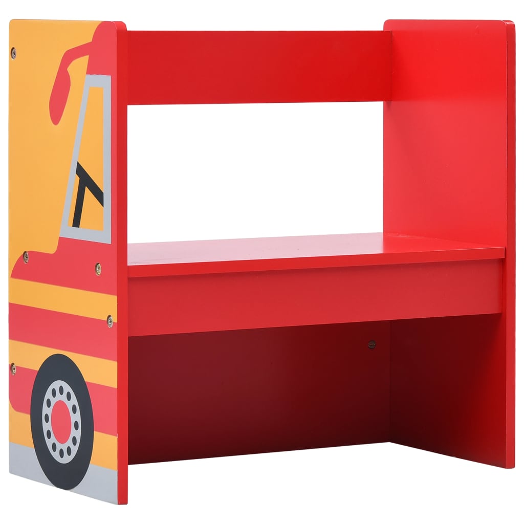 3-tlg. Kinder-Sitzgruppe Feuerwehrauto-Design Holz