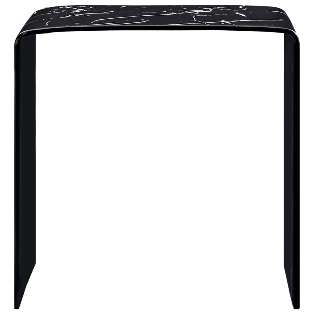 284732 Coffee Table Black Marble 50x50x45 cm Tempered Glass
