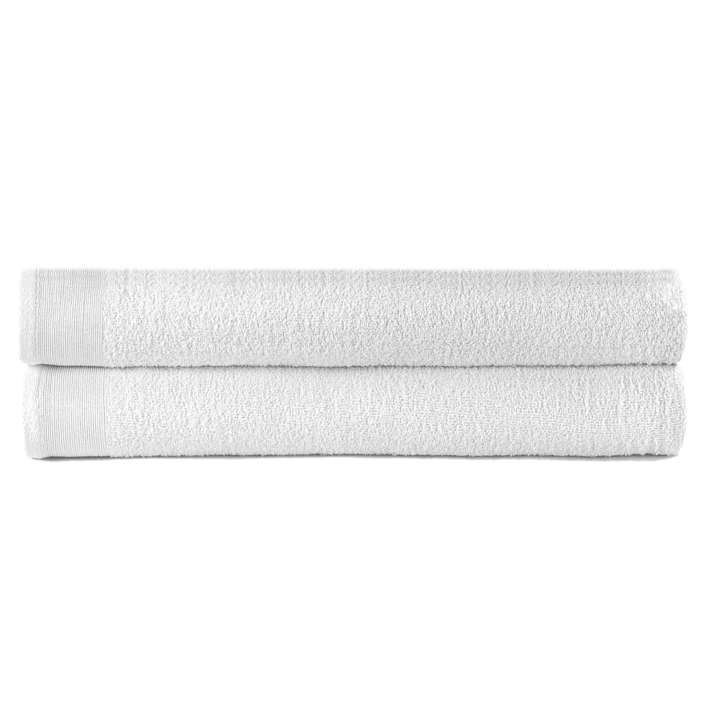 Shower Towels 2 pcs Cotton 450 gsm 70x140 cm White