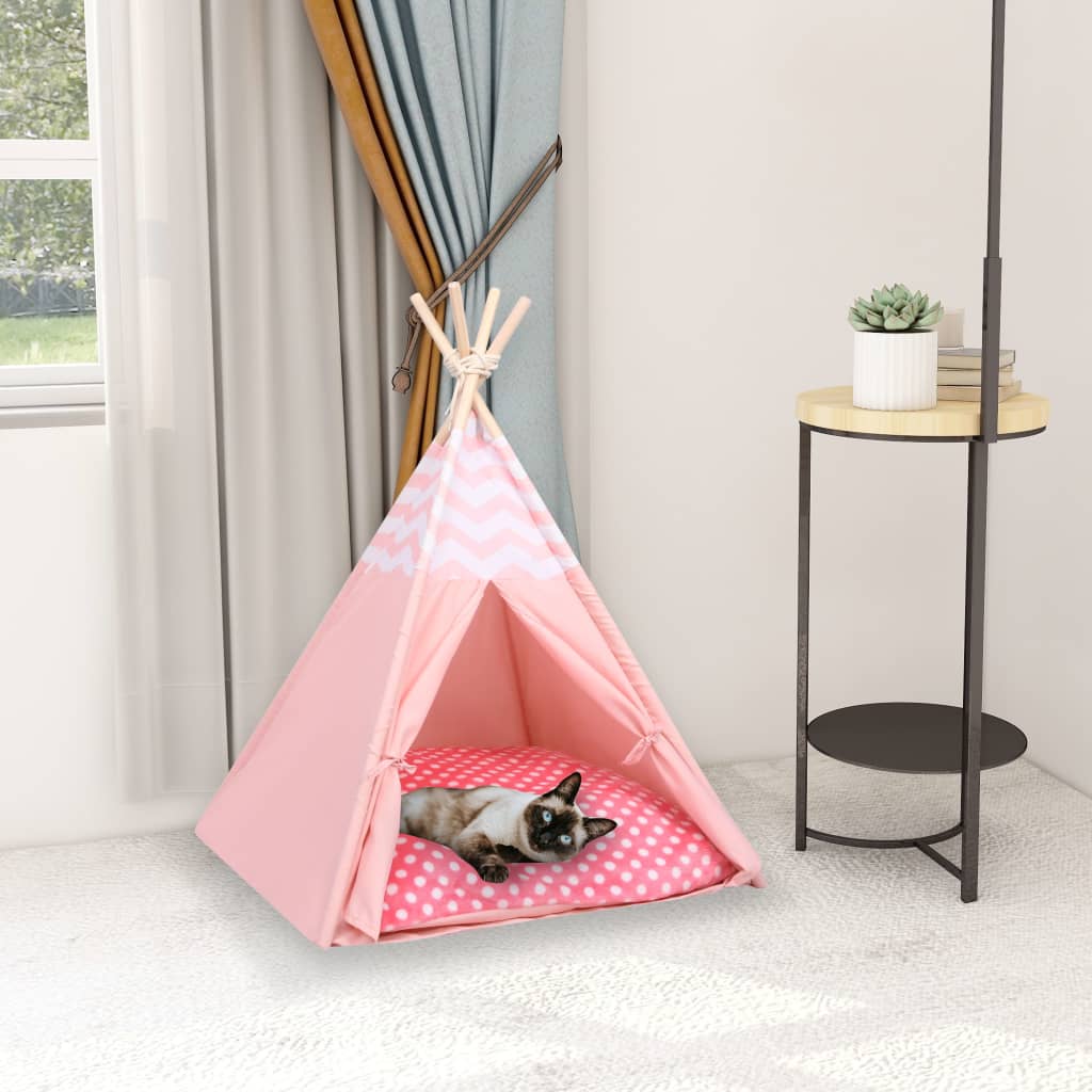 Katzen-Tipi-Zelt mit Tasche Pfirsichhaut Rosa 60x60x70 cm