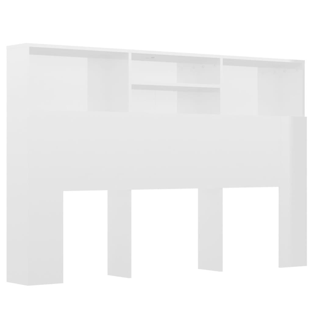 Armoire de tête de lit Blanc brillant 160x19x103,5 cm