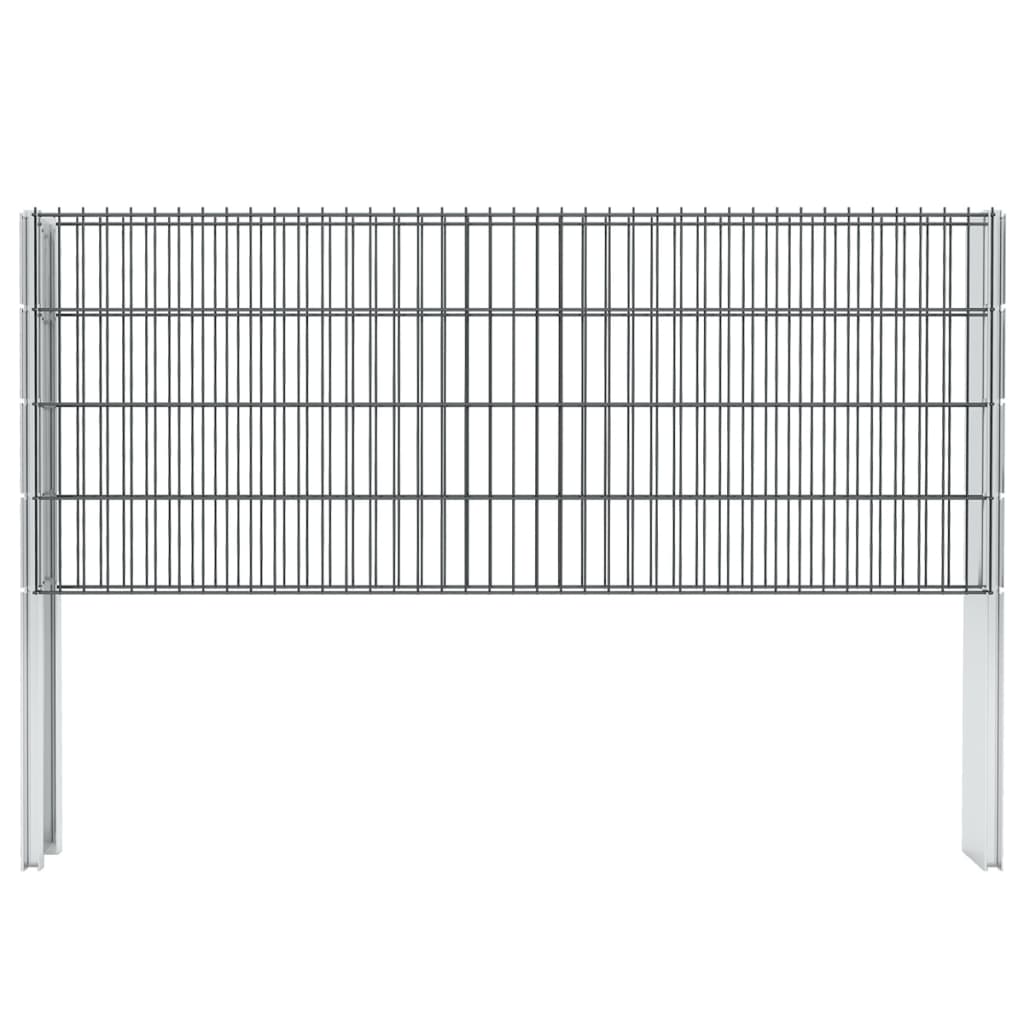2D Gabion Fence Galvanised Steel 2.008x0.83 m 16 m (Total Length) Grey