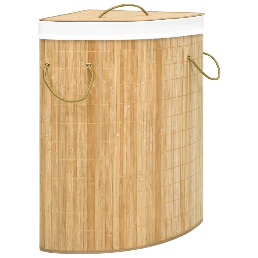 Eck-Wäschekorb Bambus 60 L 