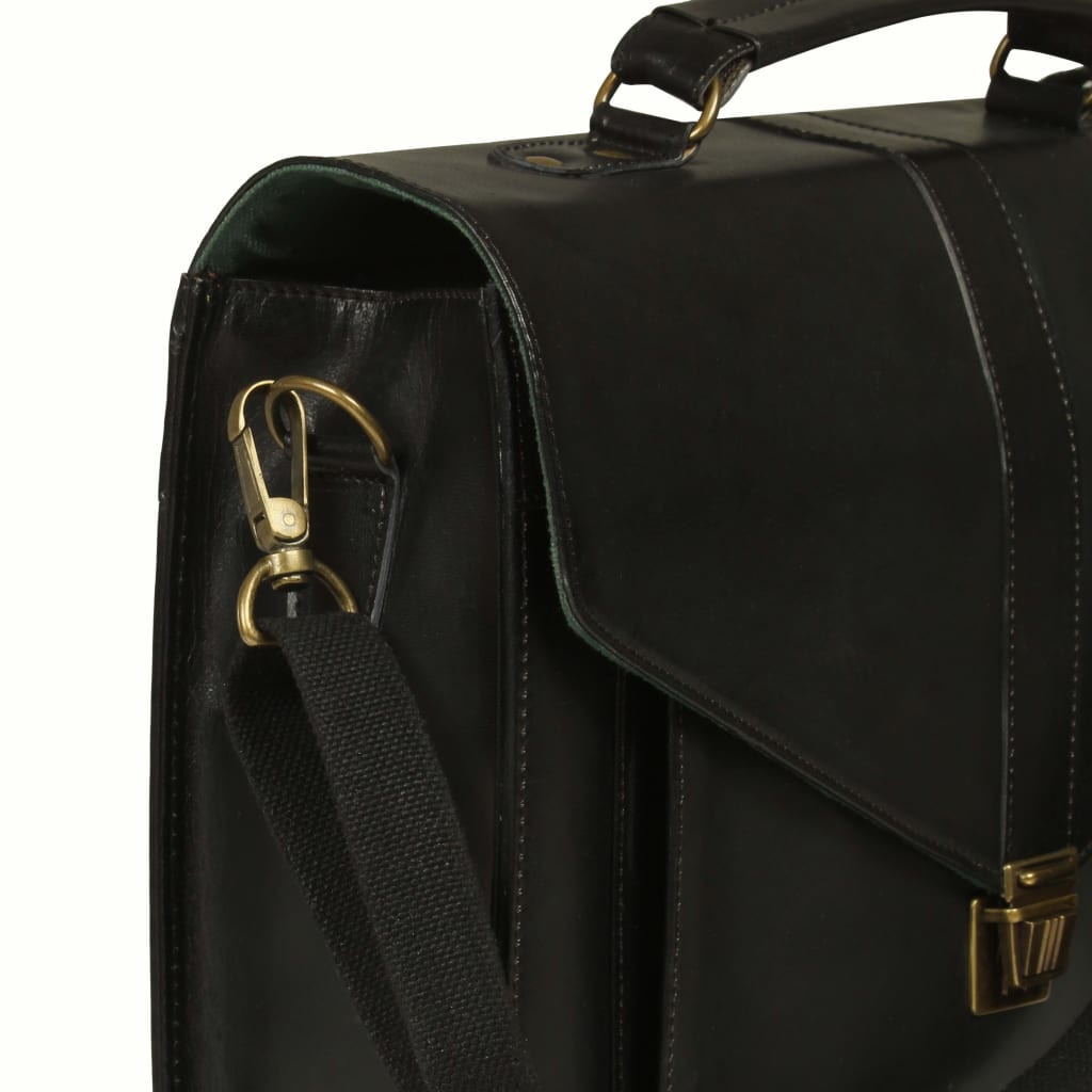 Briefcase Real Leather Black