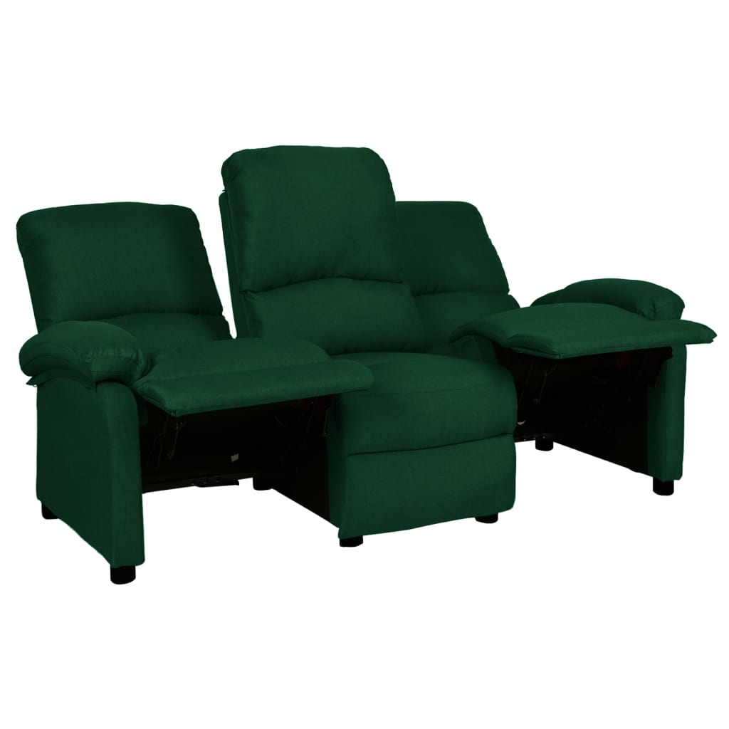 3-Sitzer-Sofa Verstellbar Dunkelgrün Stoff 