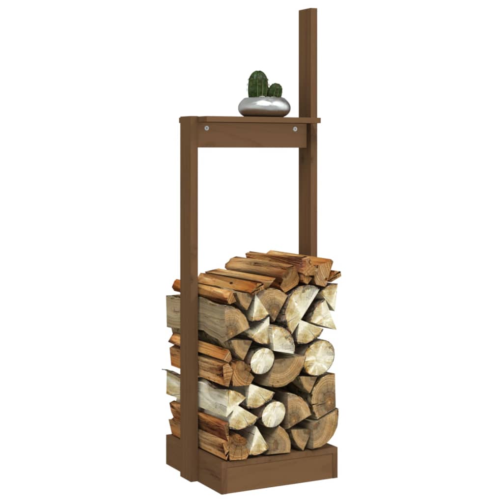 Log Holder Honey Brown 33.5x30x110 cm Solid Wood Pine