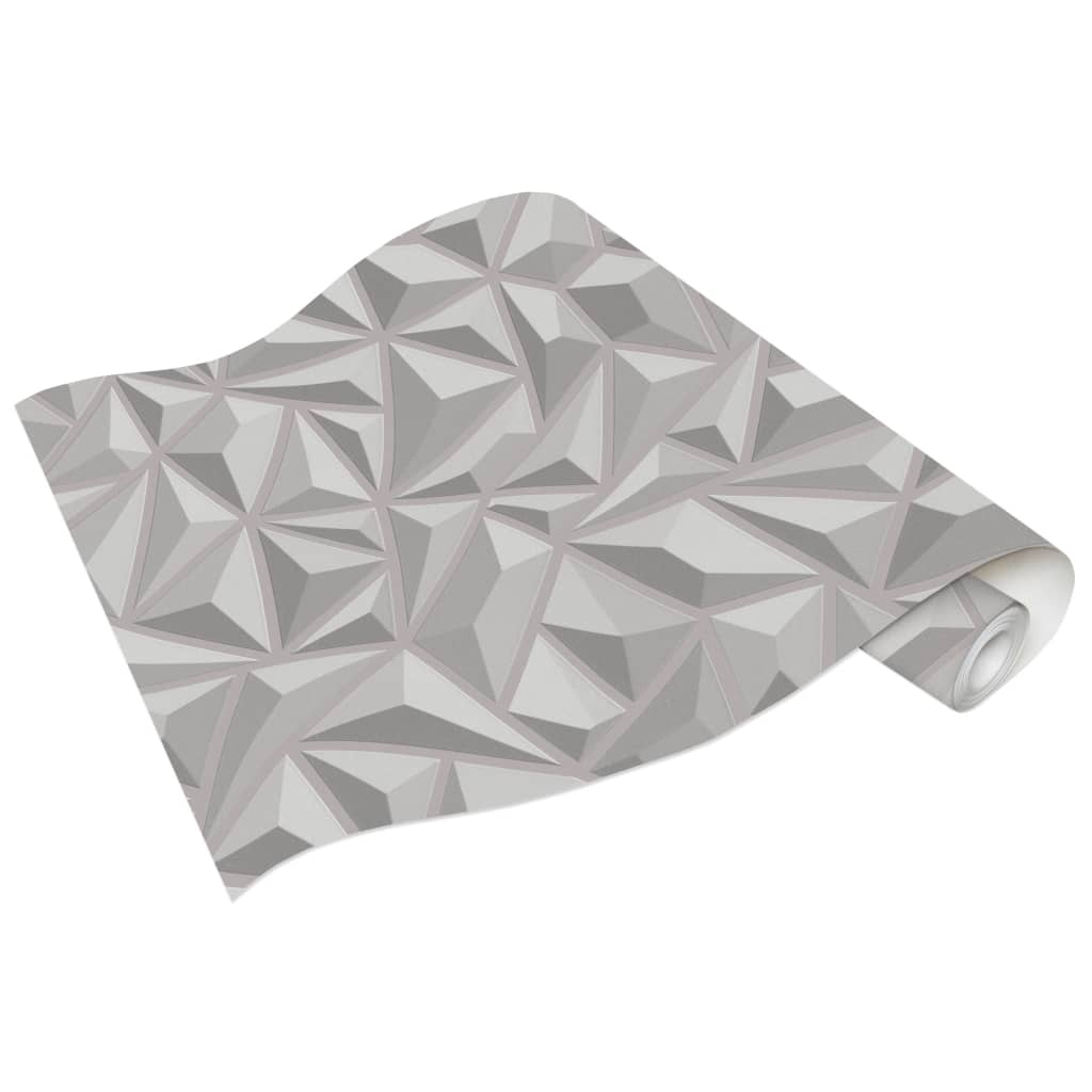 2 pcs Non-woven Wallpaper Rolls White 0.53x10 m Graphic