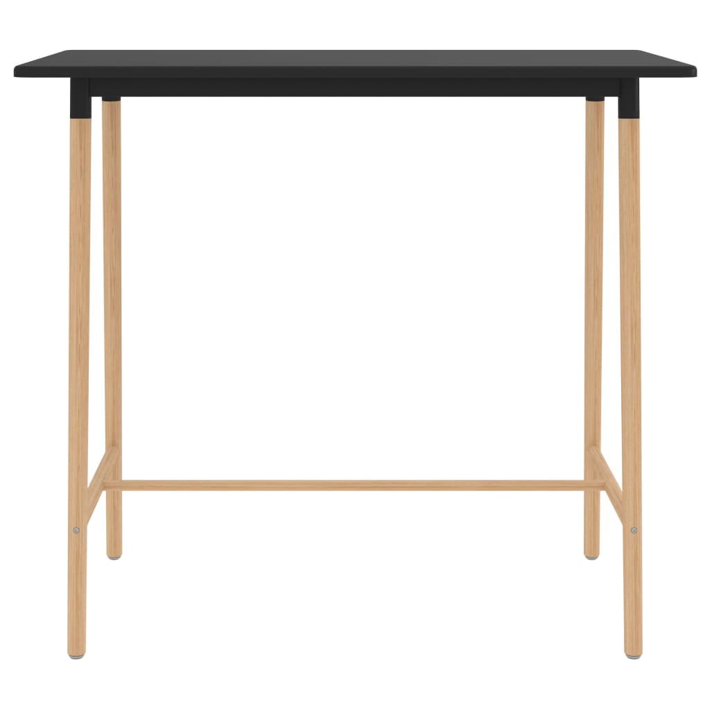 Bar Table Black 120x60x105 cm MDF & Solid Beechwood