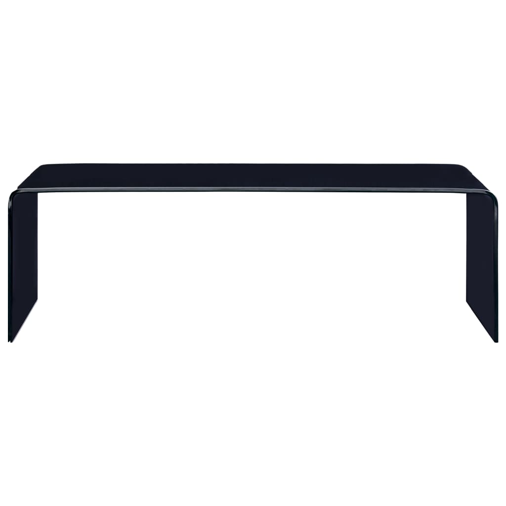 284729 Coffee Table Black 98x45x31 cm Tempered Glass