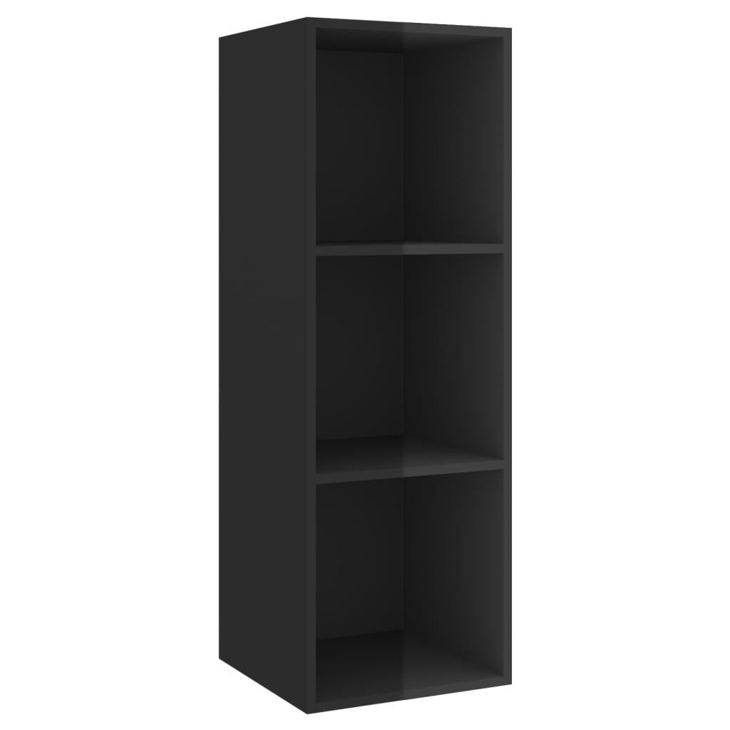 2 Piece TV Cabinet Set High Gloss Black Engineered Wood