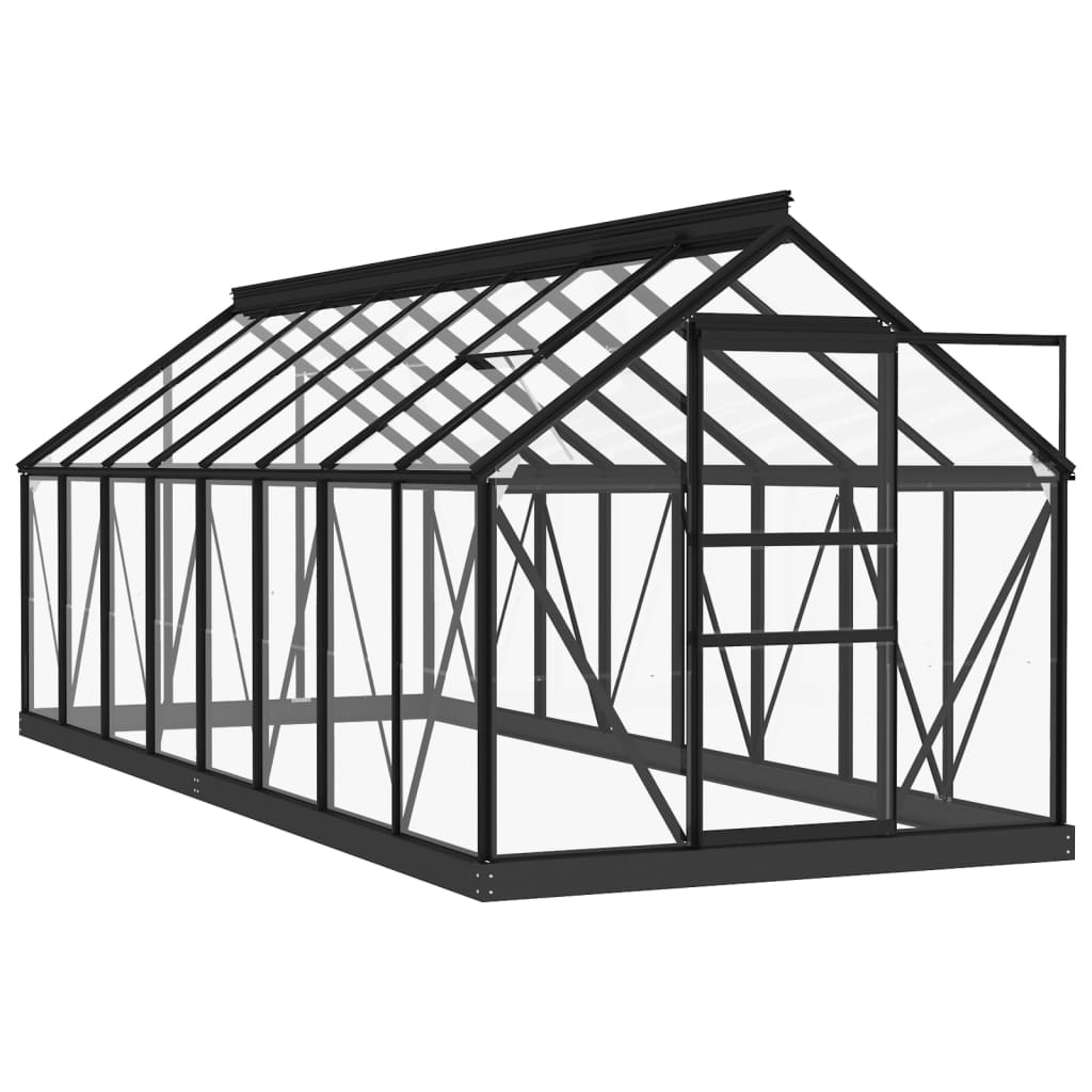 Glass Greenhouse Anthracite 155x395.5x191 cm Aluminium