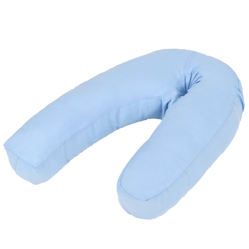 Coussin de grossesse en forme de J 54x(36-43) cm Bleu