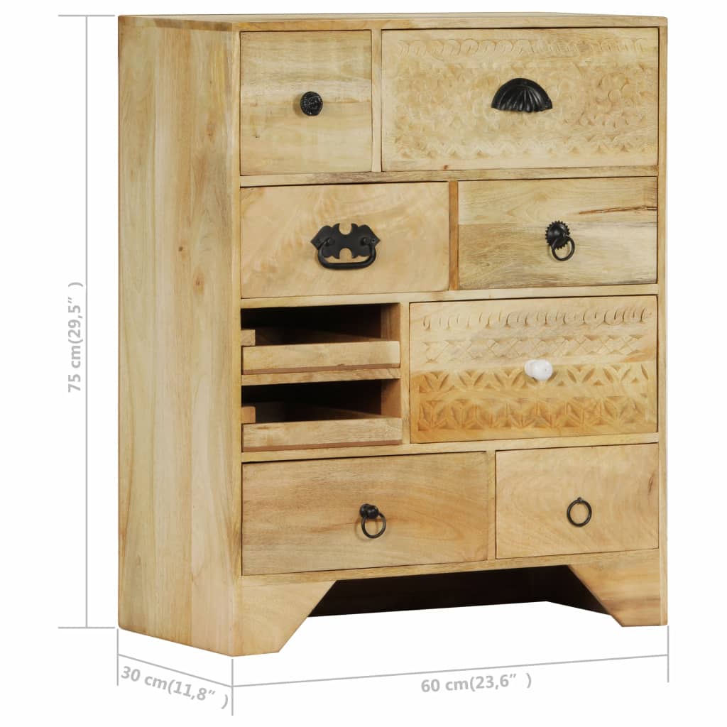Chest of Drawers 60x30x75 cm Solid Mango Wood