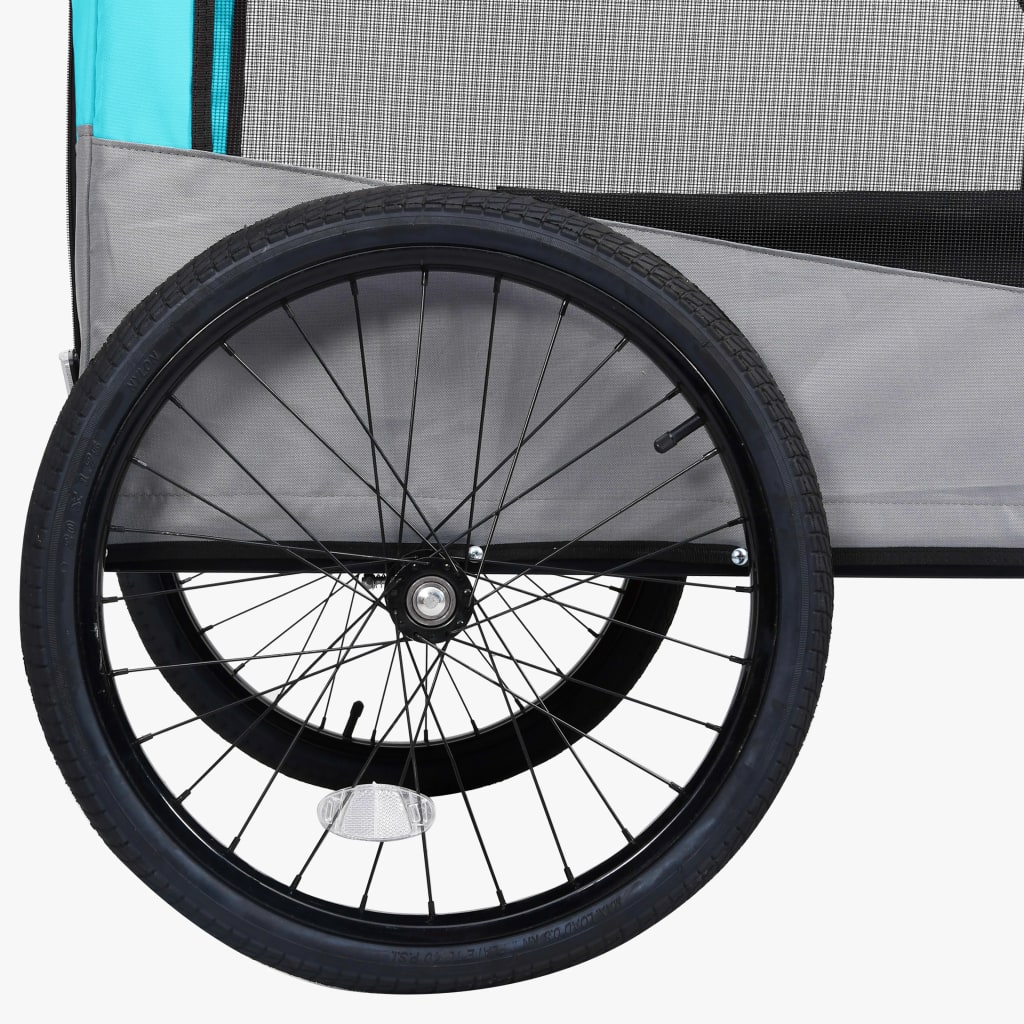 2-in-1 Pet Bike Trailer & Jogging Stroller Blue and Grey