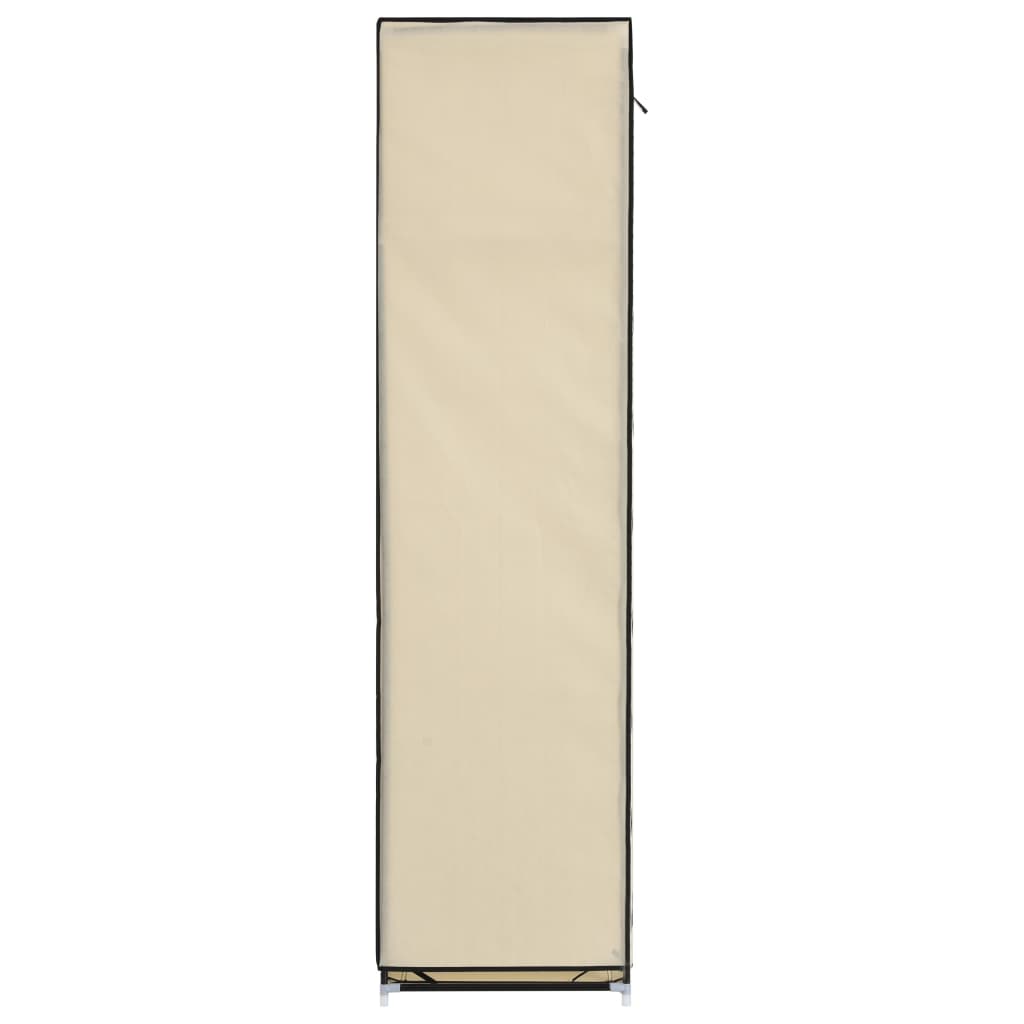 Armoire avec compartiments et barres Crème 150x45x175 cm Tissu
