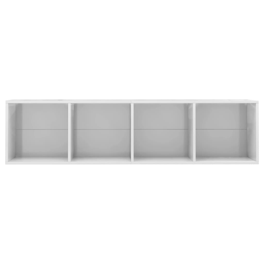 Book Cabinet/TV Cabinet High Gloss White 143x30x36 cm