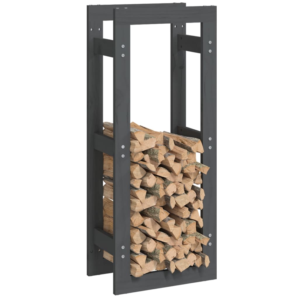 Firewood Rack Grey 41x25x100 cm Solid Wood Pine