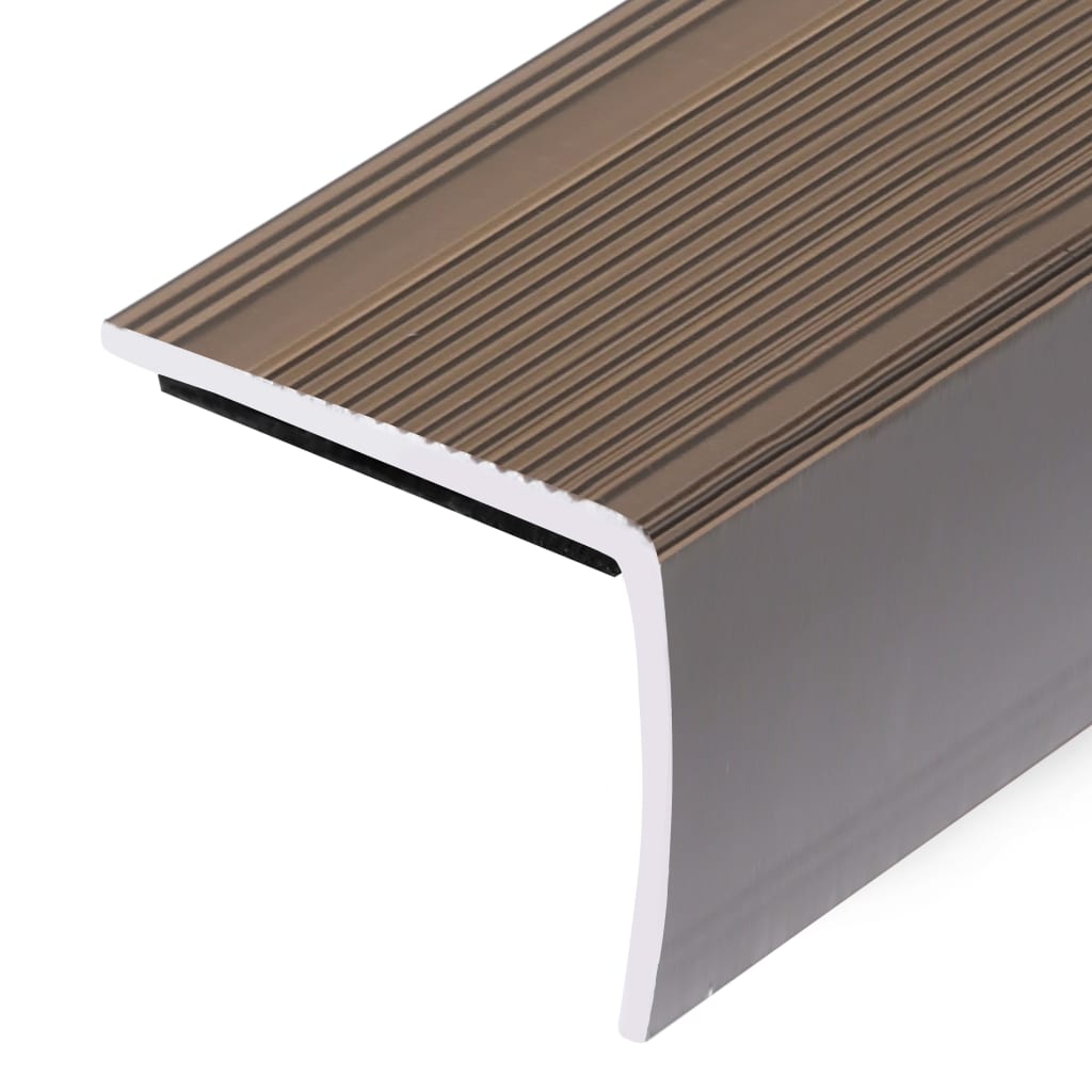 Treppenkantenprofil in L-Form 15 Stk. Aluminium 134cm Braun