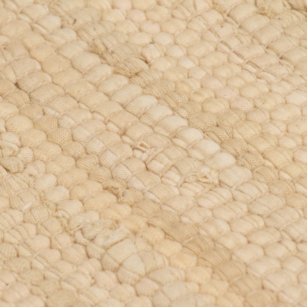 Handgewebter Chindi-Teppich Baumwolle 120x170 cm Creme