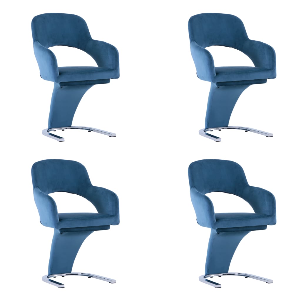 3056582 Dining Chairs 4 pcs Blue Velvet (2x287775)