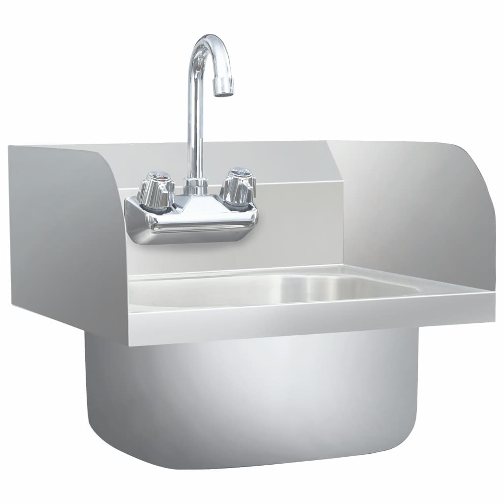 Commercial Hand Wash Sink with Faucet Stainless Steel