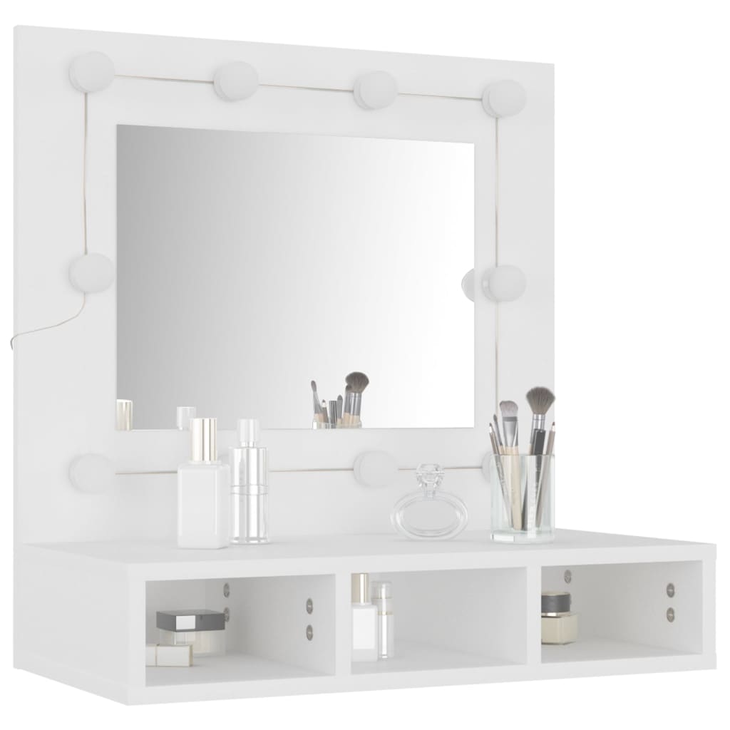 Armoire à miroir avec LED blanc 60x31,5x62 cm