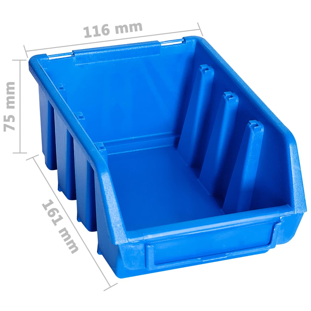 Bacs de rangement empilables 20 pcs bleu plastique