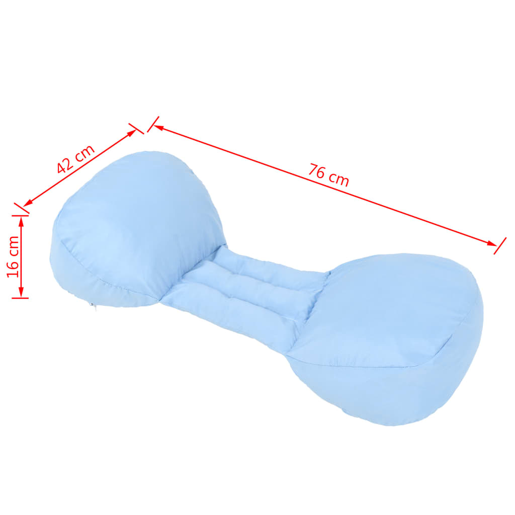 Coussin de grossesse en forme d'aile 76 x 42 x 16 cm Bleu