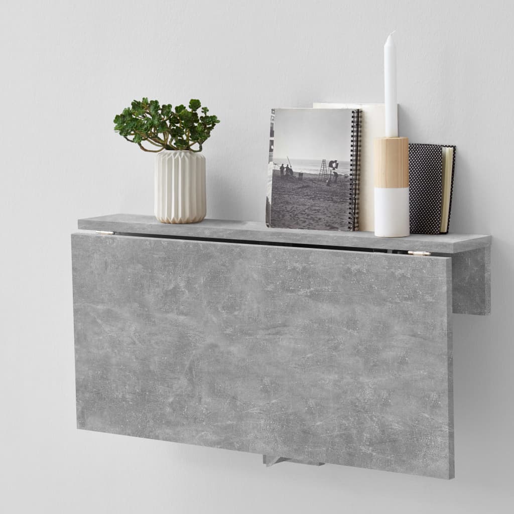 FMD Wall-mounted Drop Leaf Table Concrete