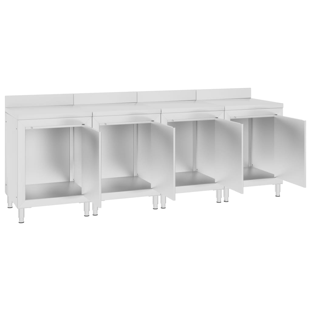 Commercial Work Table Cabinet 240x60x96 cm Stainless Steel