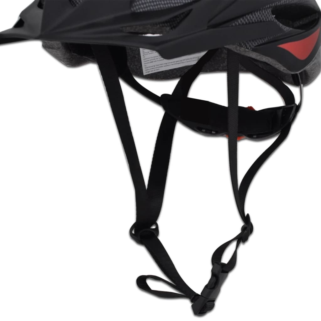 Casque pour vélo avec visière amovible Noir et Rouge L 58 - 61 cm