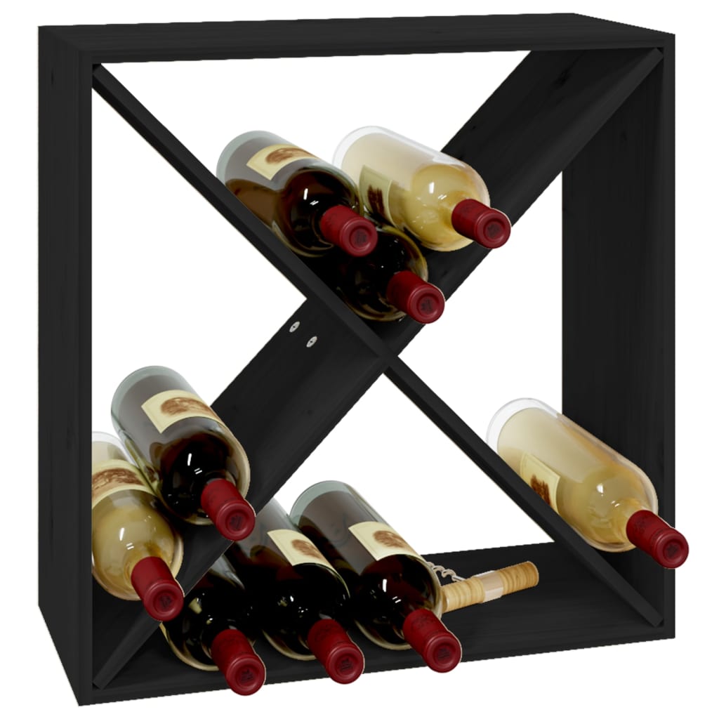 Armoire à vin Noir 62x25x62 cm Bois de pin massif