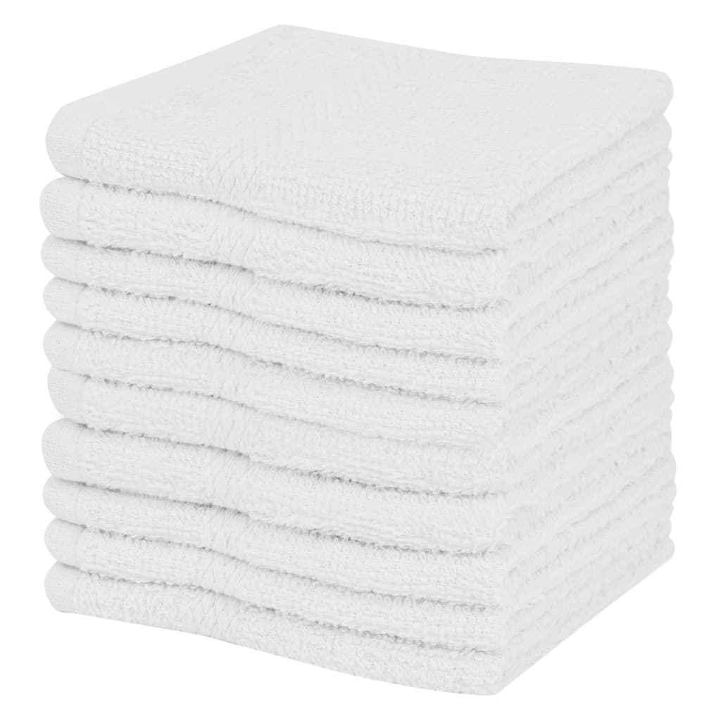 Guest Towel Set 10 pcs Cotton 360 g/m² 30x30 cm White