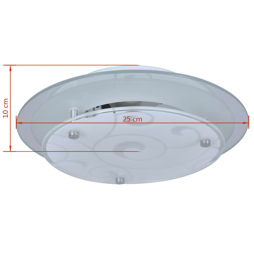 Ceiling Lamp Glass Round 1 x E27 Pattern