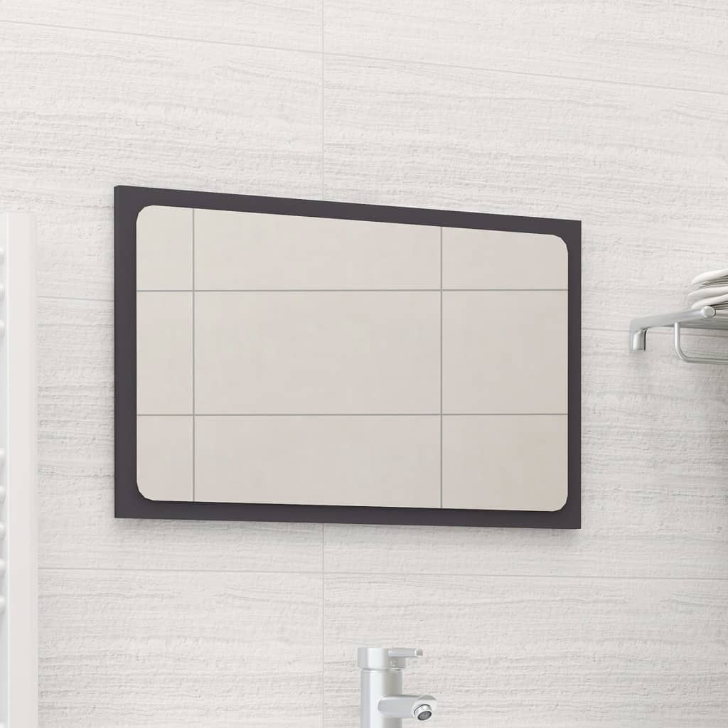 Badspiegel Grau 60x1,5x37 cm Holzwerkstoff