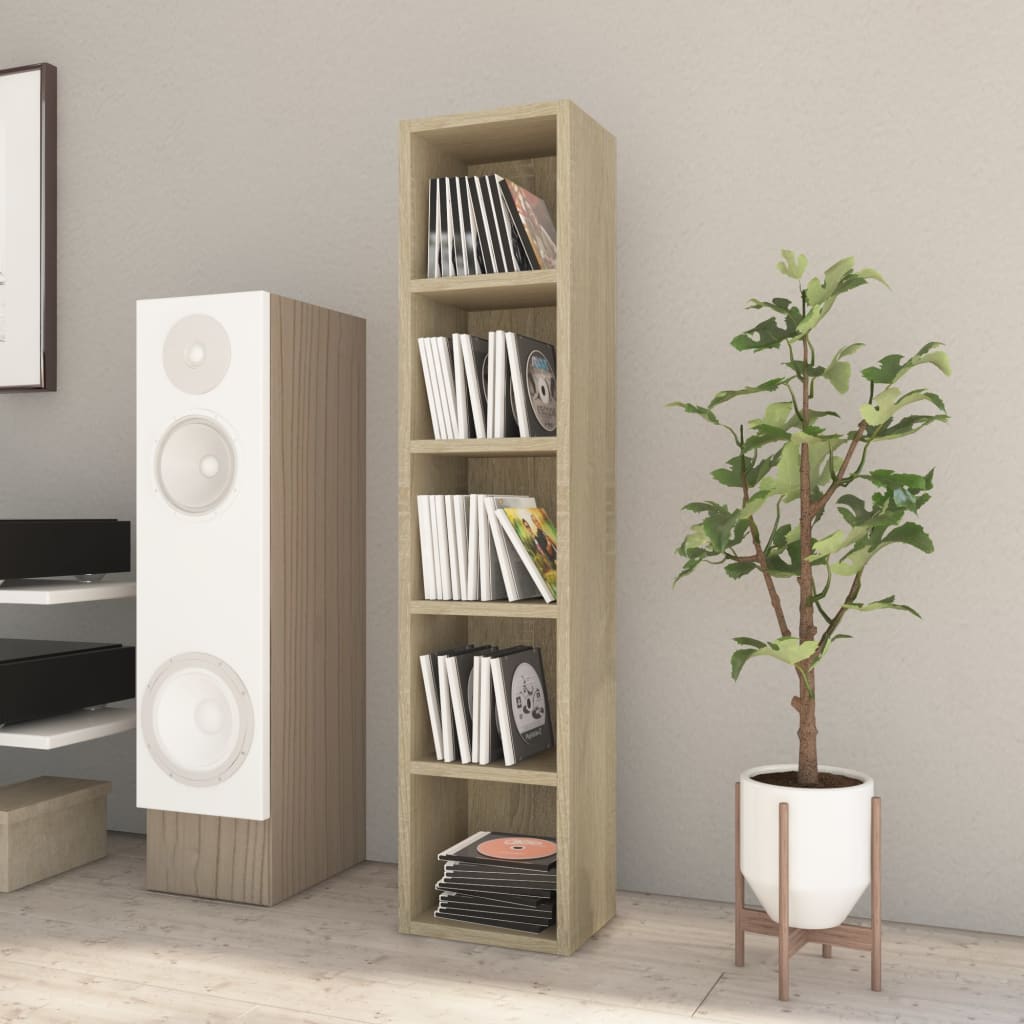 CD Cabinet Sonoma Oak 21x16x93.5 cm Engineered Wood