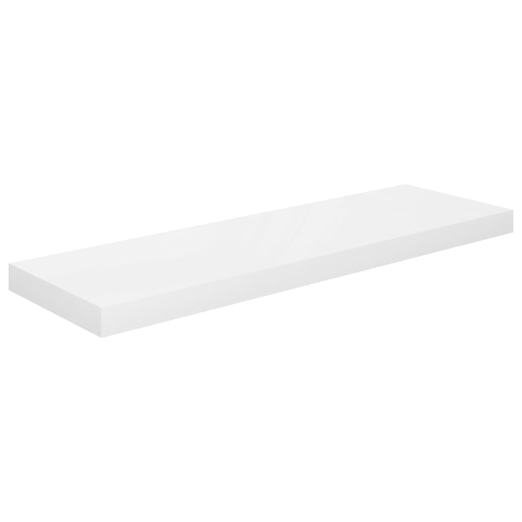 323751 Floating Wall Shelf High Gloss White 80x23,5x3,8 cm MDF