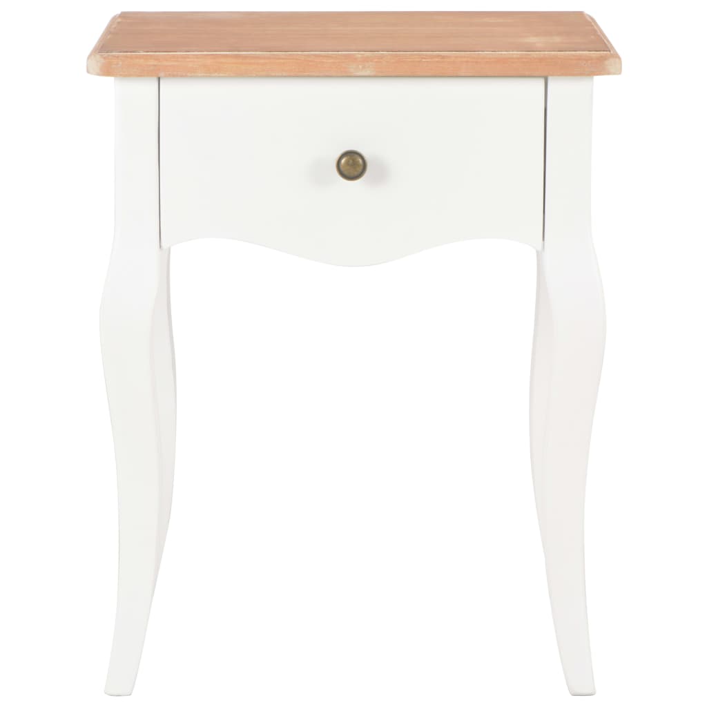 280006 Nightstand White and Brown 40x30x50 cm Solid Pine Wood
