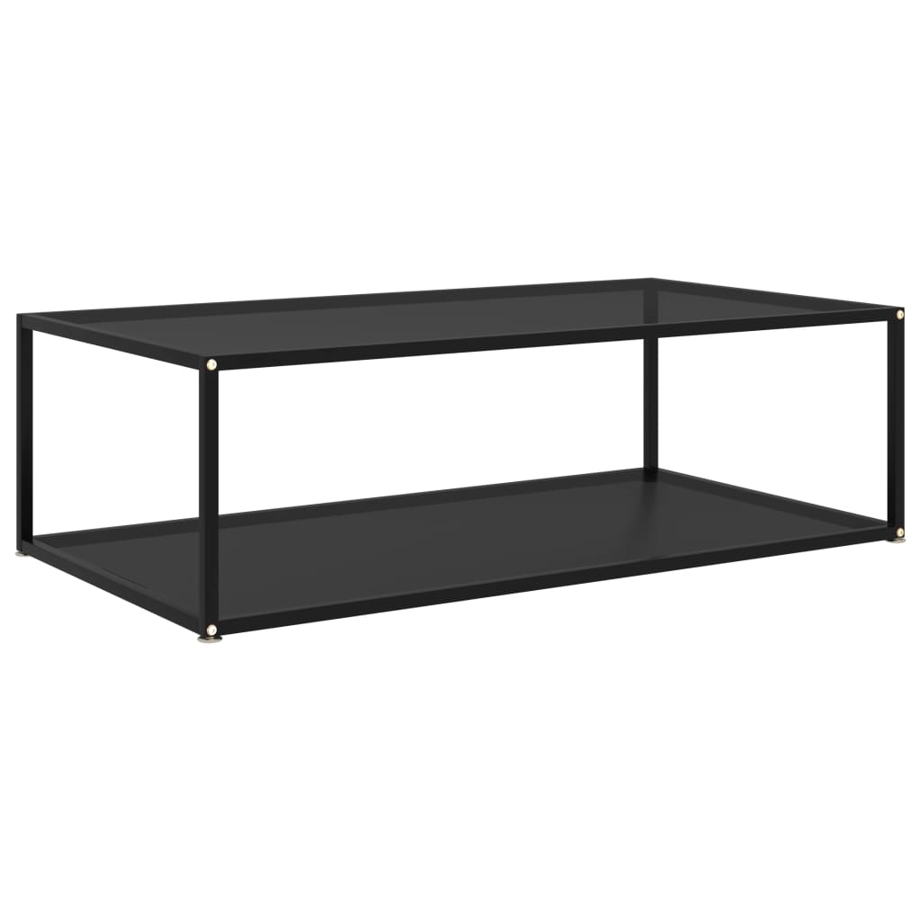 322903 Coffee Table Black 120x60x35 cm Tempered Glass