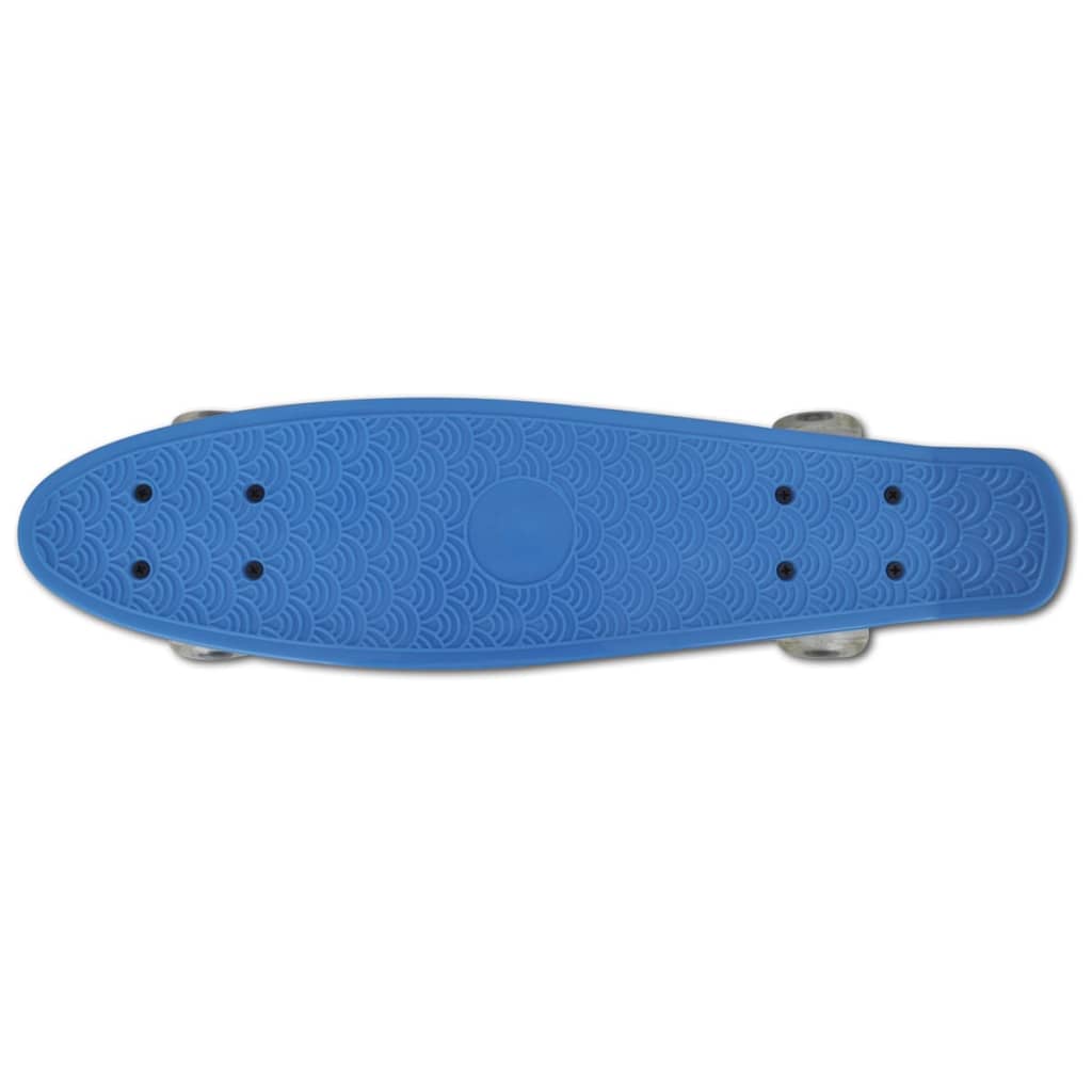 Retro Skateboard with LED Wheels Blue
