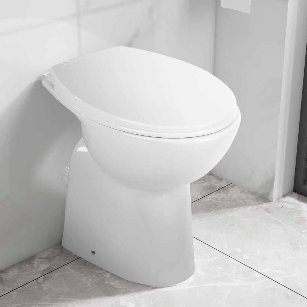 Hohe Spülrandlose Toilette Soft-Close 7 cm Höher Keramik Weiss 
