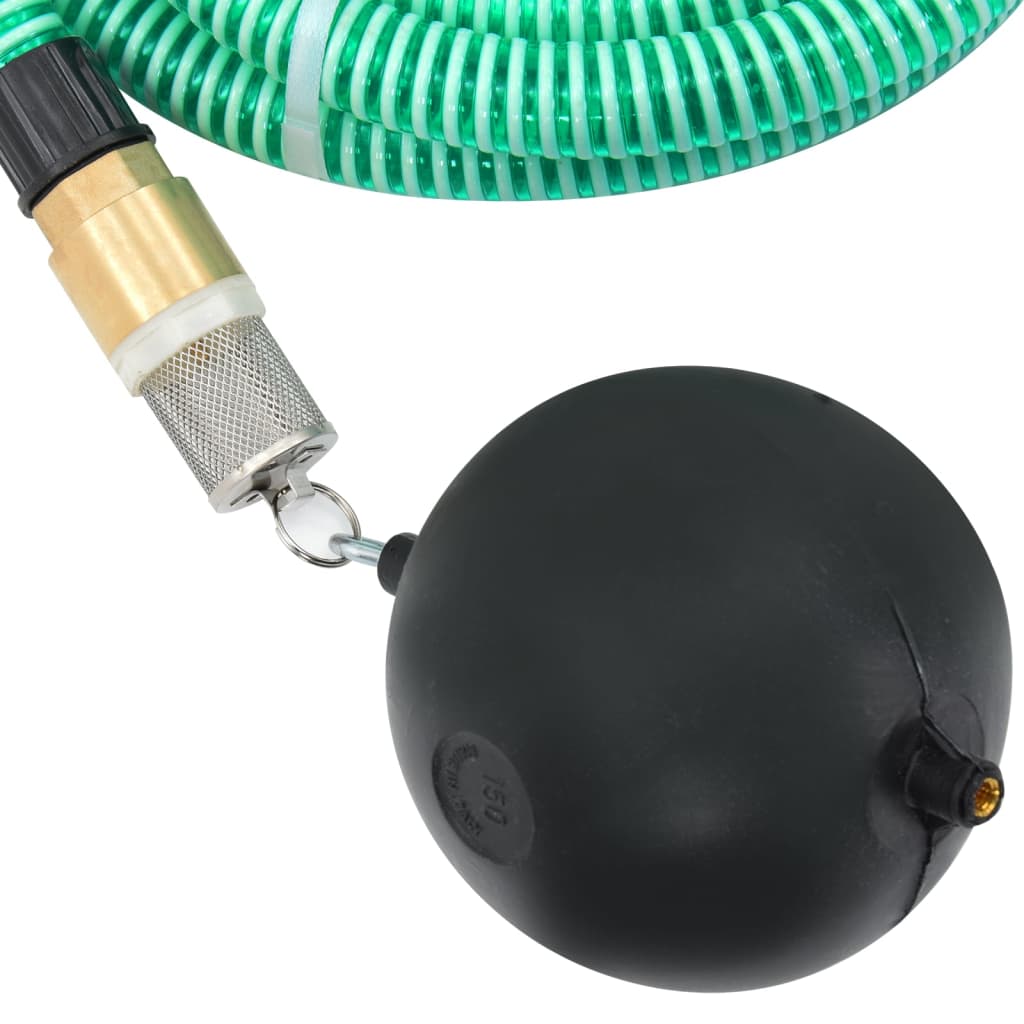 Suction Hose with Brass Connectors Green 1.1" 10 m PVC