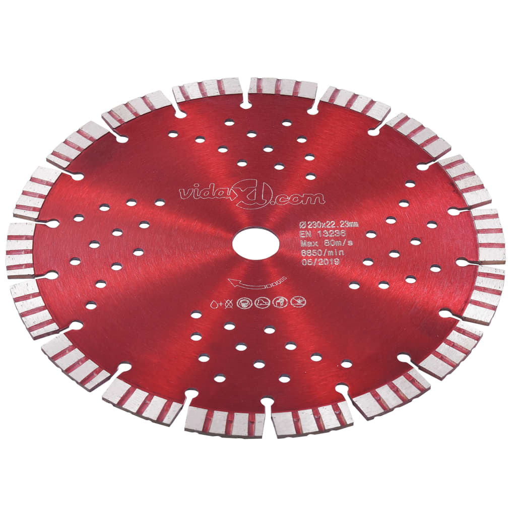 Diamond Cutting Disc with Turbo and Holes Steel 230 mm