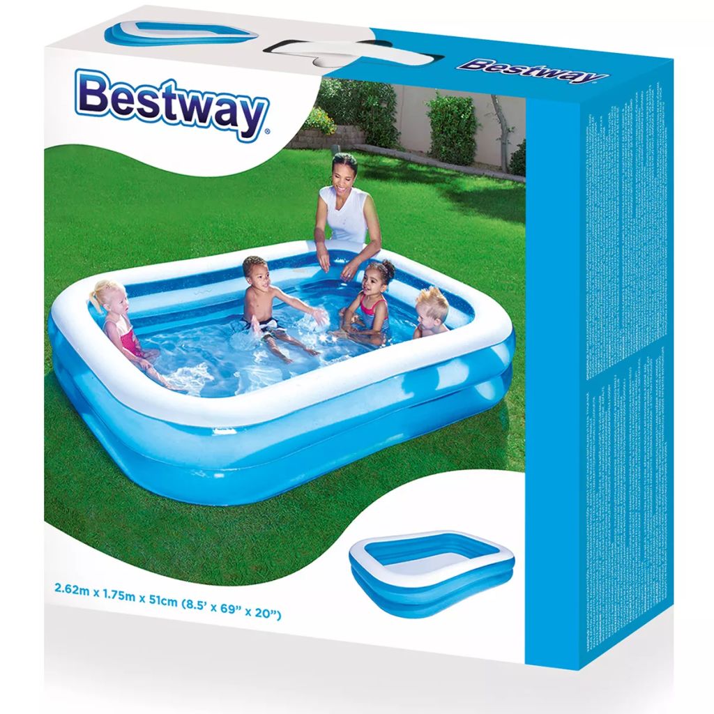 Bestway Aufblasbarer Pool Blau/Weiss 262×175×51 cm 54006